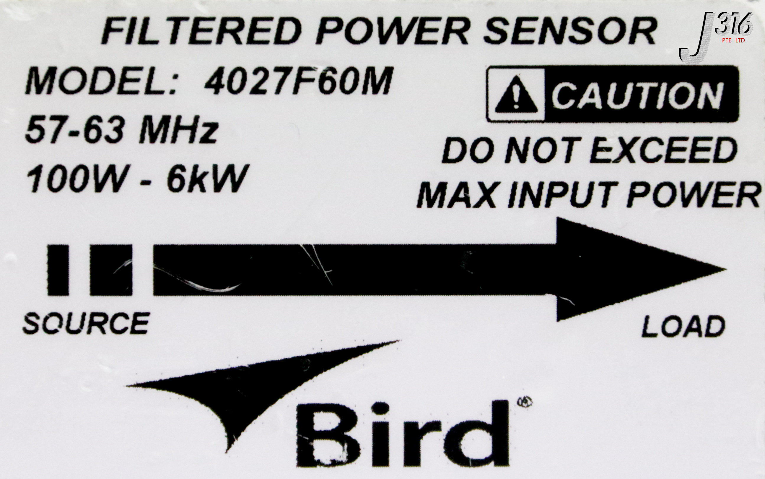 36627 BIRD FILTERED POWER SENSOR, 100W - 6KW, 57 - 63MHZ 4027F60M